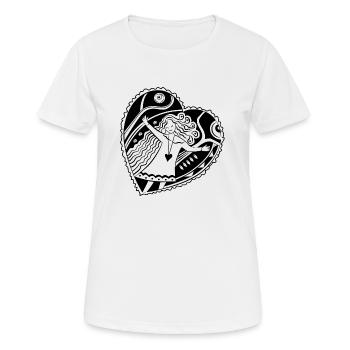 La fille danse avec joie - T-shirt respirant Femme - blanc - Devant - AI Model Female 172 dark (172cm)