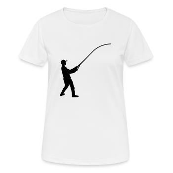 angler drill - T-shirt respirant Femme - blanc - Devant - AI Model Female 172 dark (172cm)