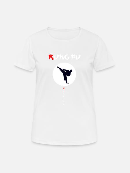 Kung Fu - Frauen T-Shirt atmungsaktiv - Weiß