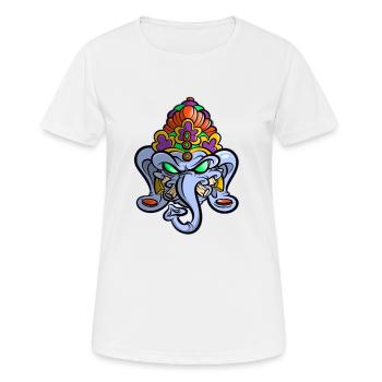 Éléphant indien - T-shirt respirant Femme - blanc - Devant - AI Model Female 172 dark (172cm)