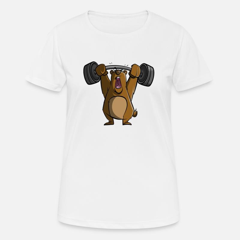 Gym bear lifting weights - Women's Breathable T-Shirt - white