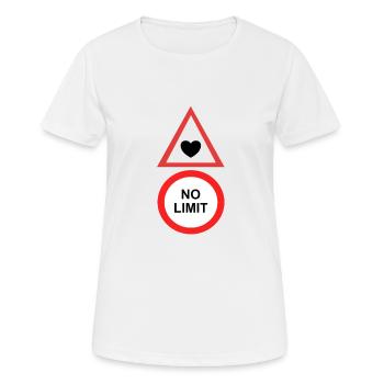 Coeur Amour Pas de limite Signalisation routière - T-shirt respirant Femme - blanc - Devant - AI Model Female 172 dark (172cm)