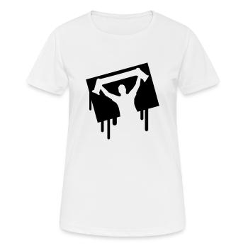 fan___f1 - T-shirt respirant Femme - blanc - Devant - AI Model Female 172 dark (172cm)