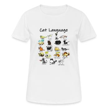 Cat Language - Women's Breathable T-Shirt - white - Front - AI Model Female 172 dark (172cm)