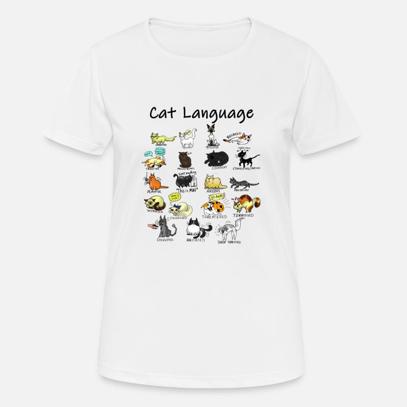 Cat Language - Women's Breathable T-Shirt - white