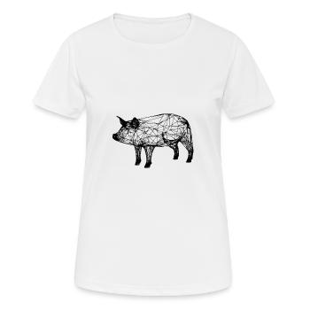 porc - T-shirt respirant Femme - blanc - Devant - AI Model Female 172 dark (172cm)