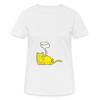 Cat Hangover Kitty Lining Gift Funny Dick Yellow - Women's Breathable T-Shirt - white - Front - AI Model Female 172 dark (172cm)