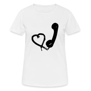 Combiné rétro avec le coeur - T-shirt respirant Femme - blanc - Devant - AI Model Female 172 dark (172cm)