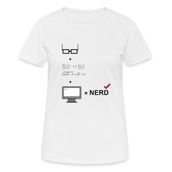 Nerd - Frauen T-Shirt atmungsaktiv - Weiß - Vorne - AI Model Female 172 dark (172cm)