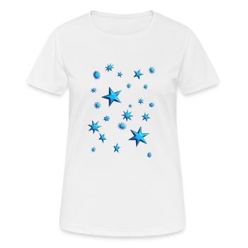 Étoile Étoiles étoilée Étoiles Etoiles Bleu - T-shirt respirant Femme - blanc - Devant - AI Model Female 172 dark (172cm)