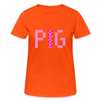 Porte-bonheur, cochon, cadeau, Jeunesse rurale - T-shirt respirant Femme - orange néon - Devant - AI Model Female 172 dark (172cm)