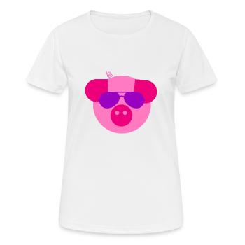 Porte-bonheur, cochon, cadeau, Jeunesse rurale - T-shirt respirant Femme - blanc - Devant - AI Model Female 172 dark (172cm)