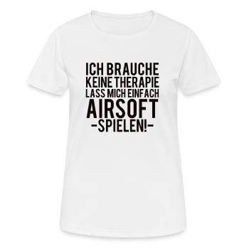 Airsoft - Frauen T-Shirt atmungsaktiv - Weiß - Vorne - AI Model Female 172 dark (172cm)