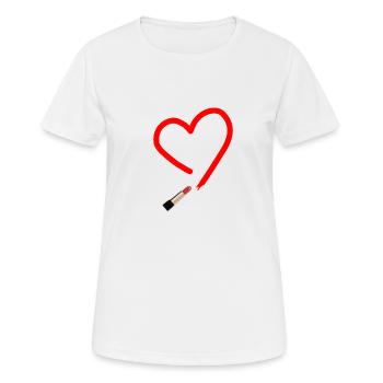 coeur rouge à lèvres femmes fête soirée des femmes lèvres - T-shirt respirant Femme - blanc - Devant - AI Model Female 172 dark (172cm)