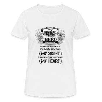 mon mari - T-shirt respirant Femme - blanc - Devant - AI Model Female 172 dark (172cm)