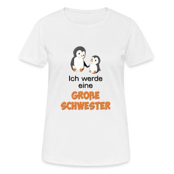 Ich werde eine große Schwester - Frauen T-Shirt atmungsaktiv - Weiß - Vorne - AI Model Female 172 dark (172cm)