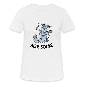 Vieille chaussette - T-shirt respirant Femme - blanc - Devant - AI Model Female 172 dark (172cm)