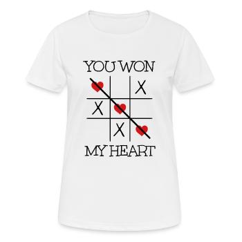 Tu as gagné mon coeur - T-shirt respirant Femme - blanc - Devant - AI Model Female 172 dark (172cm)