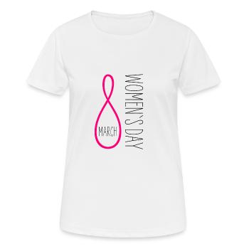 Journée internationale de la femme 8 mars - T-shirt respirant Femme - blanc - Devant - AI Model Female 172 dark (172cm)
