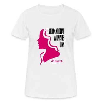 International Women's Day 8 March Holiday - Women's Breathable T-Shirt - white - Front - AI Model Female 172 dark (172cm)