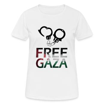 idée cadeau libre gaza menottes - T-shirt respirant Femme - blanc - Devant - AI Model Female 172 dark (172cm)