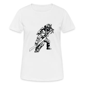 Feuerwehrmann - Frauen T-Shirt atmungsaktiv - Weiß - Vorne - AI Model Female 172 dark (172cm)