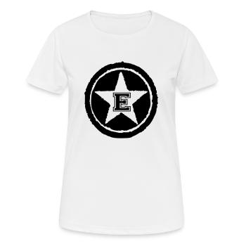 E - Frauen T-Shirt atmungsaktiv - Weiß - Vorne - AI Model Female 172 dark (172cm)