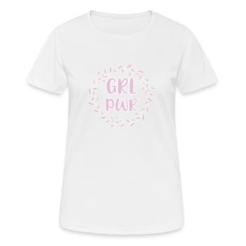 Girl power - Frauen T-Shirt atmungsaktiv - Weiß - Vorne - AI Model Female 172 dark (172cm)