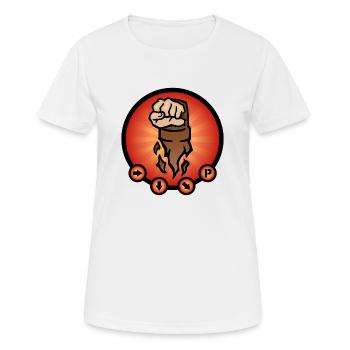 Fighter Fist Emblème 02.1 - T-shirt respirant Femme - blanc - Devant - AI Model Female 172 dark (172cm)