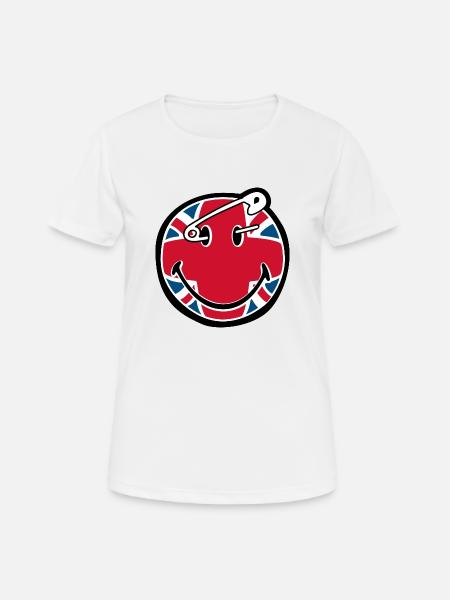 Smiley union jack safety - Frauen T-Shirt atmungsaktiv - Weiß