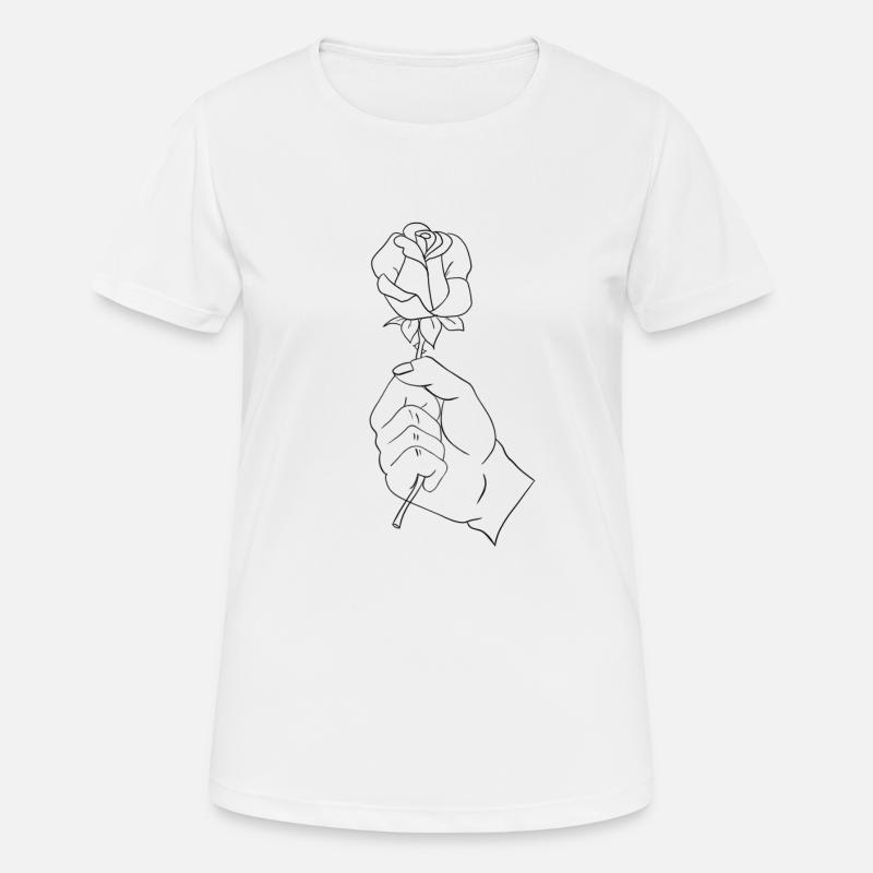 Rose in a hand - Women's Breathable T-Shirt - white