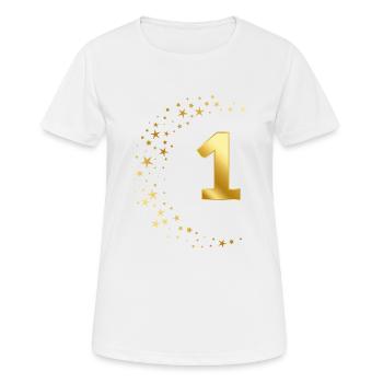 1 anniversaire anniversaire anniversaire cadeau anniversaire - T-shirt respirant Femme - blanc - Devant - AI Model Female 172 dark (172cm)