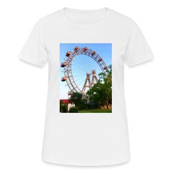 Wiener grande roue au Prater à Vienne Leopoldstadt - T-shirt respirant Femme - blanc - Devant - AI Model Female 172 dark (172cm)