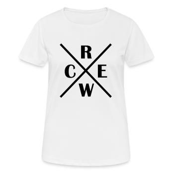 crew_01 - T-shirt respirant Femme - blanc - Devant - AI Model Female 172 dark (172cm)