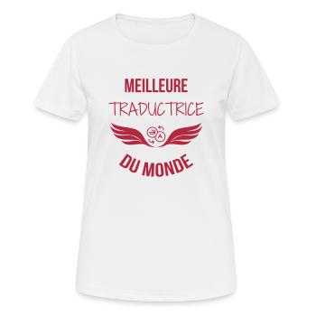 traducteur / traduction / traductrice / traduire - T-shirt respirant Femme - blanc - Devant - AI Model Female 172 dark (172cm)