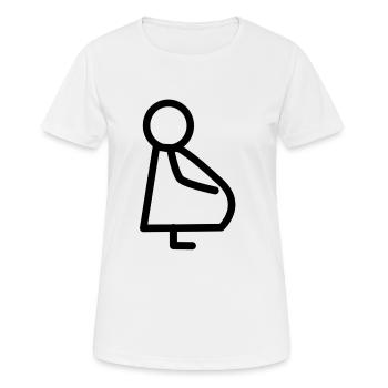 Schwanger, Babybauch - Frauen T-Shirt atmungsaktiv - Weiß - Vorne - AI Model Female 172 dark (172cm)