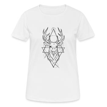 Deer geometry design - T-shirt respirant Femme - blanc - Devant - AI Model Female 172 dark (172cm)