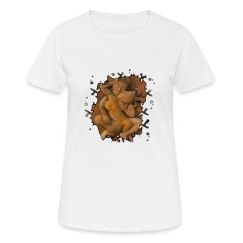 Stellung 10 - Frauen T-Shirt atmungsaktiv - Weiß - Vorne - AI Model Female 172 dark (172cm)