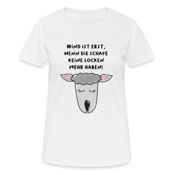 Wind ist, wenn die Schafe keine Locken mehr haben - Frauen T-Shirt atmungsaktiv - Weiß - Vorne - AI Model Female 172 dark (172cm)