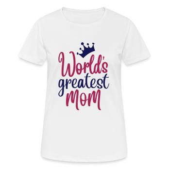 meilleure maman du monde plus grande maman maman fête des mères - T-shirt respirant Femme - blanc - Devant - AI Model Female 172 dark (172cm)
