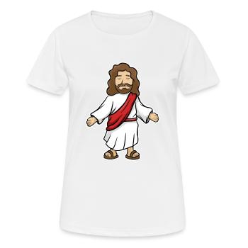 Jésus - T-shirt respirant Femme - blanc - Devant - AI Model Female 172 dark (172cm)