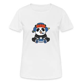 Gaming Panda gambles gift - Women's Breathable T-Shirt - white - Front - AI Model Female 172 dark (172cm)