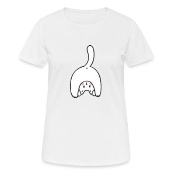 Yoga Kätzchen Mieze Meditation - Frauen T-Shirt atmungsaktiv - Weiß - Vorne - AI Model Female 172 dark (172cm)
