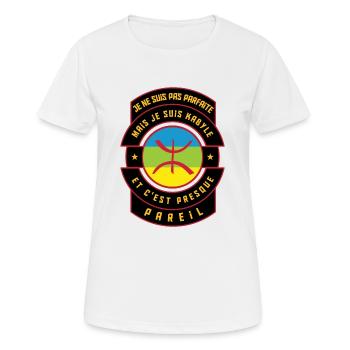 Je suis Kabyle (femme) - T-shirt respirant Femme - blanc - Devant - AI Model Female 172 dark (172cm)