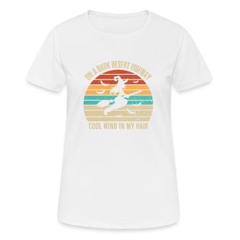 On a Dark Desert Highway Cool Wind In My Hair - Women's Breathable T-Shirt - white - Front - AI Model Female 172 dark (172cm)