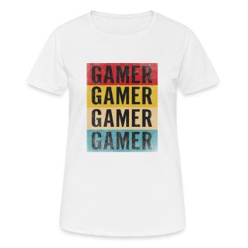Spieler - Frauen T-Shirt atmungsaktiv - Weiß - Vorne - AI Model Female 172 dark (172cm)
