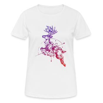 Cerf avec boussole - T-shirt respirant Femme - blanc - Devant - AI Model Female 172 dark (172cm)