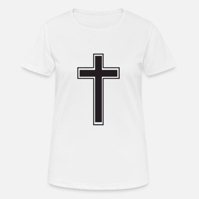 Cross black - Women's Breathable T-Shirt - white