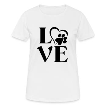 Liebespfote - Frauen T-Shirt atmungsaktiv - Weiß - Vorne - AI Model Female 172 dark (172cm)