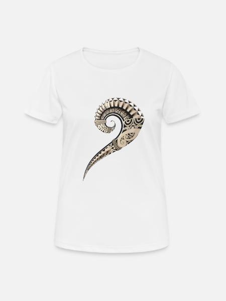 Ribs hameçon Polynésie - T-shirt respirant Femme - blanc